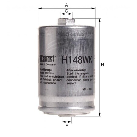 Hengst Fuel Filter, H148Wk H148WK